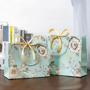 Custom Personalized Print Logo Sliding Jewelry <b>Box</b> Folding Shopping Paper <b>Gift</b> Bags with Rope Handles - Product Image 2