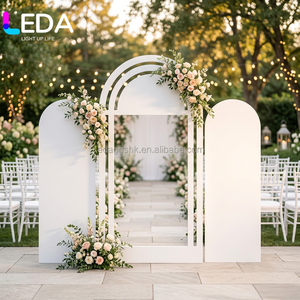 LEDA White Pvc Wedding Arch Background <b>Stand</b> Set - Reusable <b>Backdrop</b> Panels For Wedding Baby Shower & Event Decoration - Product Image 6
