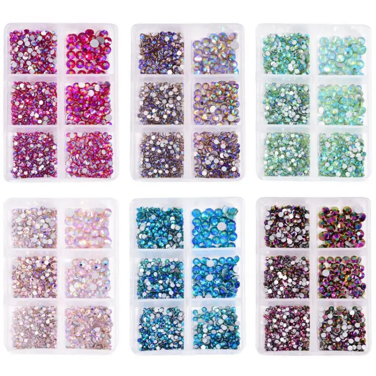 Multi-ukuran tidak panas memperbaiki berlian imitasi seni kuku kristal berlian glitter brillantina kristal kuku berlian imitasi Dekorasi