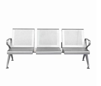 Chaise d'hôpital 3 places Zone d'attente Accoudoirs Chaise d'attente en acier inoxydable Chaise de patient