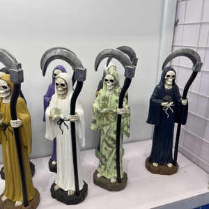 Estatuilla de Resina Personalizada de Fábrica de la Santa Muerte, Figura Religiosa de Pie de la Parca - Product Image 4