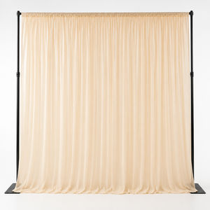 Custom Chiffon <b>Backdrop</b> Curtain for Hospitality Event Stage Banquet Hall and Ceremony Setup Supplier - Product Image 1