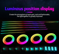 Lumières d'ambiance pour voiture Symphony Led 18 en 1, Rgb 64 couleurs, bande acrylique, éclairage ambiant pour voiture