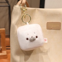 En gros, Coussin en peluche mignon en forme de phoque cube, Jouet en peluche carré en forme de phoque, Coussin décoratif moelleux, Porte-clés et Décoration de chambre pour enfants
