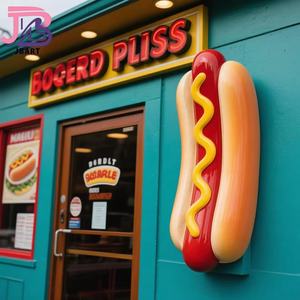 Escultura <span class=keywords><strong>de</strong></span> perrito caliente personalizada, hecha <span class=keywords><strong>de</strong></span> material <span class=keywords><strong>de</strong></span> resina <span class=keywords><strong>de</strong></span> fibra <span class=keywords><strong>de</strong></span> vidrio, letreros <span class=keywords><strong>de</strong></span> escaparate al aire libre y decoraciones <span class=keywords><strong>de</strong></span> stand <span class=keywords><strong>de</strong></span> ventas - Product Image 1