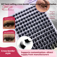 Grosir Bulu Mata Palsu 40D 50D Mix DIY Cluster Lashes OEM Logo Kustom Label Pribadi Bulu Mata Palsu Segmen Tebal