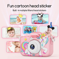 Appareil photo numérique pour enfants ALEEZI Cartoonish à double objectif, écran 2 pouces, zoom 180° grand angle, Full HD CMOS, silicone