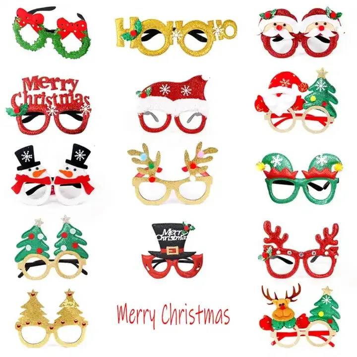 2024 Noel süslemeleri gözlük çerçeve Santa kardan adam gözlük yetişkin çocuklar yılbaşı hediyeleri Noel dekor 2024 yeni yıl Noel Noel