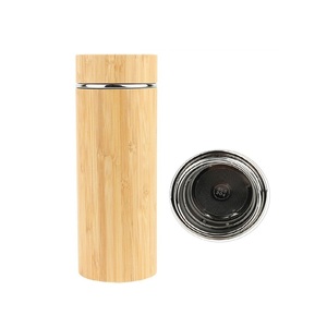 CHL logotipo personalizado aislado de acero inoxidable vaso reutilizable de madera Natural de bambú botellas de agua con tapa - Product Image 2