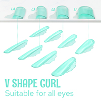 Meilleures ventes : Coussinets en silicone auto-adhésifs pour rehaussement de cils coréen v Curl, pour salon, 4 tailles, réutilisables, sans colle, tiges de rehaussement de cils