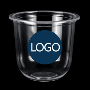 <span class=keywords><strong>Gobelet</strong></span> en <span class=keywords><strong>plastique</strong></span> en forme de U de 12 oz avec couvercle dôme et compartiment à collation, personnalisable avec logo, écologique et recyclable, pour crème glacée, pudding, yaourt et bingsu. - Product Image 2