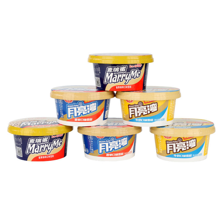 High Quality Packaging Disposable Food Grade Ice Cream Paper Cups With Lid
