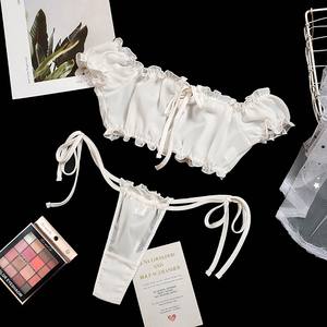 Maßgefertigte Erotische Dessous Bindende Nahtlose Unterwäsche Schulterfreies Spitzen-Lingerie-Set - Product Image 4