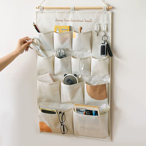 Bolsa de almacenamiento de pared de lona, organizadores rectangulares multiusos sin perforaciones para montar en la pared, para uso en el hogar, dormitorio y baño - Product Image 4