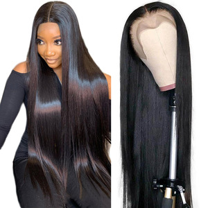 Muestra Gratis Aliexpress Cabello Humano Virgen Brasileño Remy Liso Sedoso Ondulado de 40 Pulgadas Sin Pegamento para Encaje Transparente 4x4 Completo - Product Image 3
