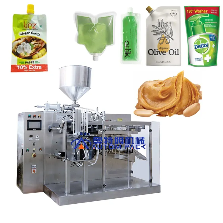 Automatic 50ml 250ml Doypack Preformed Pouch Hand Sanitizer Gel Honey Thick Liquid Tomato Paste Sauce Ketchup Filling Machine