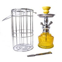 Vente en gros de narguilé Maya en alliage d'aluminium Ensemble de narguilé cage à oiseaux en fer à tuyau unique