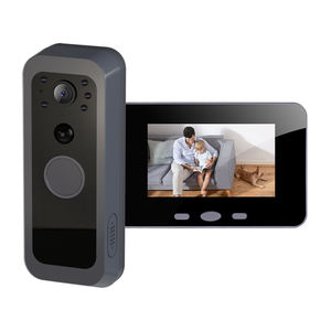 Caméra de Sonnette Sans Fil Étanche IP65 avec Batteries 5000mAh + 3000mAh, Détection de Mouvement PIR et Écran LCD (Sans Connexion Wi-Fi) - Product Image 1