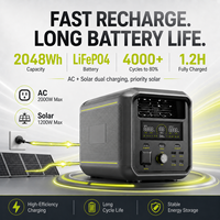 Station d'alimentation portable Fossibot 3000W 2048Wh LiFePO4 à onde sinusoïdale pure, batterie lithium hors réseau pour outils électriques