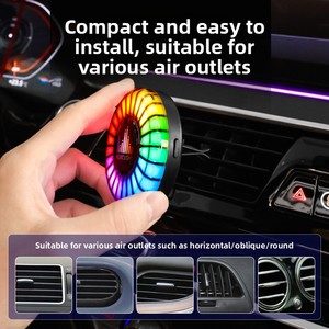 Diffuseur d'arômes pour voiture à fixation sur grille d'aération, lumière d'ambiance, commande vocale, activation sonore, lumière rythmique intelligente, 3V, ajustement standard - Product Image 3