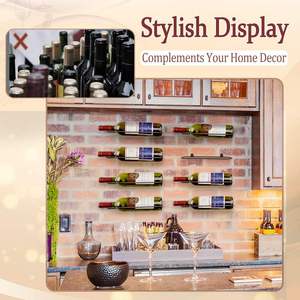 <span class=keywords><strong>Porte</strong></span>-bouteilles mural en métal moderne, durable et imperméable, pour caves à vin, cuisines et bars à domicile - Product Image 2