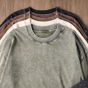 Vêtements d'automne <span class=keywords><strong>et</strong></span> d'hiver pour hommes T-shirt à manches longues Loose 100% Cotton T-shirt - Product Image 1