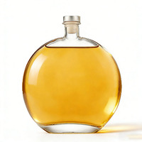 Bouteille en verre plate transparente de 250 ml et 500 ml pour spiritueux (Whisky, Rhum, Vodka, Gin) avec bouchon en liège – Vente chaude directe usine