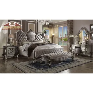 龙豪大家喜欢非常受欢迎的高品质奢华优雅皇家花式雕刻木质卧室别墅家具套装