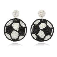 Vente en gros de boucles d'oreilles bohèmes créatives en perles pour le sport softball, le baseball, le football, le basket et le rugby.