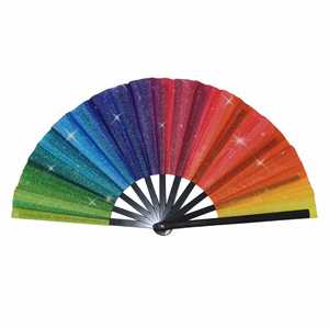 พัดไม้ไผ่แบบพับได้ขนาดใหญ่ QM ปรับแต่งได้ พร้อมด้ามจับ พัดจีน พัดถือ - Product Image 6