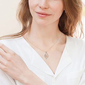 Collar con doble corazón para mujer, colgante de amor, regalo de joyería - Product Image 2