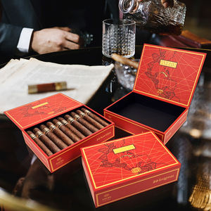 Vente en gros cave à cigares en bois MDF rouge <span class=keywords><strong>haut</strong></span> <span class=keywords><strong>de</strong></span> <span class=keywords><strong>gamme</strong></span> pour 10 cigares dominicains Toro - Product Image 1