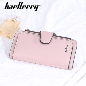 กระเป๋าสตางค์แบบยาวพับสามตอนสำหรับผู้หญิง ยี่ห้อ Baellerry ทำจากหนัง PU พร้อมซิปใส่บัตร สีชมพูอ่อน ขนาด 7 นิ้ว - Product Image 3