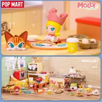 POP MART Molly Série Cuisine Boîte Mystère Blind Box Figurines Kawaii Ornements Décoration Maison Modèles de Bureau Poupées