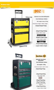 Garage Workshop Organizer Portable Steel and Plastic Stackable Rolling Upright <b>Trolley</b> Tool Box - Product Image 4