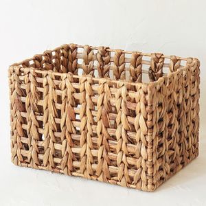 Caja de almacenamiento Rectangular de jacinto de agua plegable ecológica personalizable Natural Boho decoración del hogar Vietnam - Product Image 1