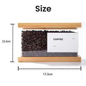 Distribuidor Transfronterizo de Contenedores de Almacenamiento de Granos de Bambú, Caja Cuadrada Transparente de Acrílico para Almacenamiento y Sellado de Alimentos - Product Image 5
