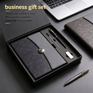 Libreta Corporativa Moderna de Piel Sintética con Bolígrafo USB, Personalizable con Marca, OEM, Set de Regalo para Empleados en Caja - Product Image 1