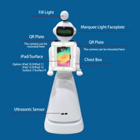 Máquina de Fotomatón para iPad, Robot Giratorio de 360° con Pantalla LED Programable, Mensajes, Robot Inteligente para Fotomatón, Estación Móvil para iPad