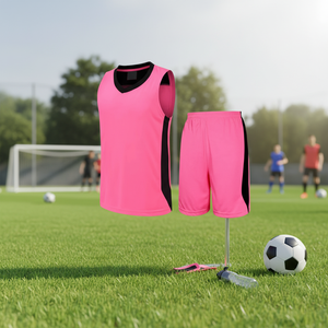 Ensembles de maillots de football de même style, maille d'été, 100% polyester, antibactérien, séchage rapide, uniforme de sport sans manches - Product Image 3