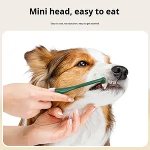 Grosir sikat gigi runcing <span class=keywords><strong>Mini</strong></span> Macaron untuk kucing dan anjing persediaan hewan peliharaan pembersih mulut plastik - Product Image 4