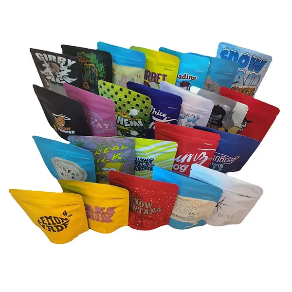 Op Maat Bedrukte 3.5G Mylar Ziplock Bags Stand-Up Candy Gummy Verpakking Voor Voedselkoffie 3.5 Geurbestendige Folie-Industrieel Gebruik