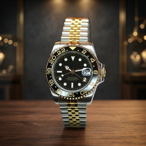 Montre GMT TT bicolore or argent noir avec logo S, mouvement NH35, acier inoxydable, sport, MOD, plongée, analogique, 50 bars, résistante à l'eau, 20 mm - Product Image 3