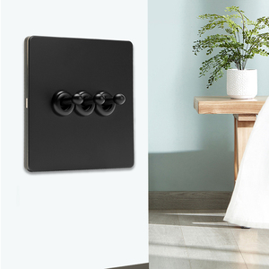 Retro LEVER Matte đen cổ điển thép không gỉ Bảng điều chỉnh chuyển đổi ánh sáng Tường chuyển đổi Châu Âu pháp USB ổ cắm tường Thiết bị chuyển mạch 220V - Product Image 6