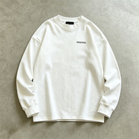 Sweat-shirt à col rond personnalisé pour homme, T-shirts à manches longues 100 % coton, coupe ample, chemise rayée décontractée, T-shirts oversize