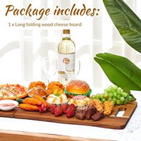 Grande planche à charcuterie avec poignées - 33 x 12 pouces, plateau long pliable en bois d'acacia extra large