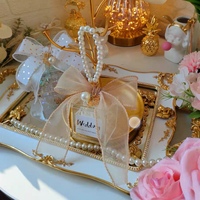 Personnalisé pour Champagne Or Floral Ruban Transparent Boîte De Bonbons Élégant Givré Party Favors Décoration De Mariage Nouvelle Arrivée Boîte-Cadeau
