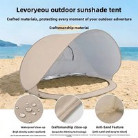 Tente de plage instantanée imperméable avec protection UV argentée, auvent portable pour l'extérieur, idéale pour le camping et les voyages, toutes saisons, 3-4 personnes