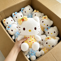 Vente en gros d'usine : Jouets en peluche doux et moelleux de 8 pouces, modèles Hello Kitty en robe florale et de dessins animés, jouets pour machine à griffes pour garçons