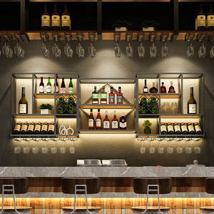 ชั้นวางไวน์ติดผนังสแตนเลสแบบกำหนดเองได้ 5 ชั้น ทนทาน สำหรับบ้าน ร้านอาหาร บาร์ จุได้ 27/36 ขวด - Product Image 2